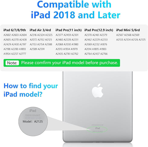 Stylus Pen for iPad 9th&10th Generation - iPad Pencil 2nd Generation, Fast Charge Active Pencil Compatible with 2018-2024 Apple iPad Pro11&12.9 in...