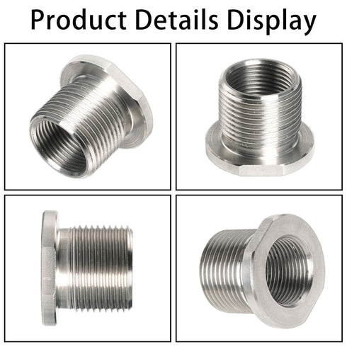 2 Pack Thread Adapters and Washers?1/2x28 to 5/8x24 Stainless Steel Thread Protector with Rubber Washer (Silver)...