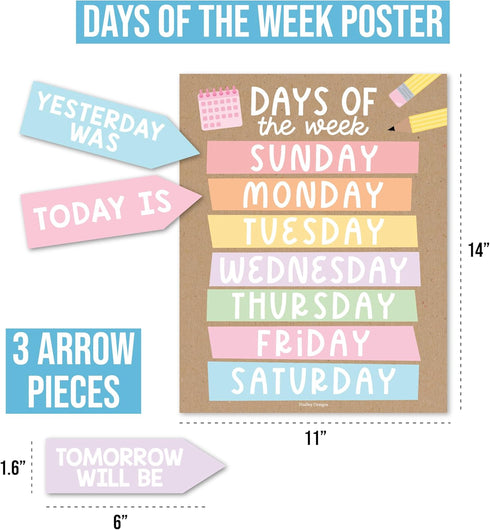 Rustic Classroom Calendar Set Bulletin Board - Bulletin Board Calendar For Classroom Elementary, Teacher Calendar Bulletin Board Sets, Preschool C...