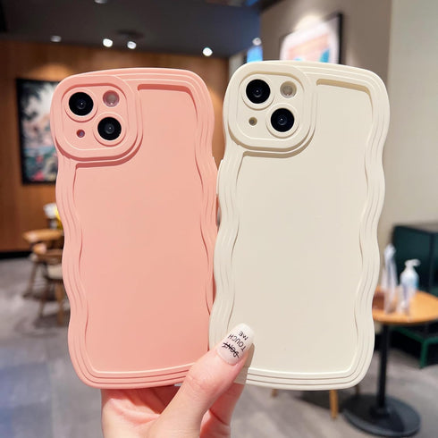 Designed for iPhone 13 Pro Max Case, Cute Curly Wave Edge Phone Cover, Soft Liquid Silicone Camera Protection Phone Case with iPhone 13 Pro Max, P...
