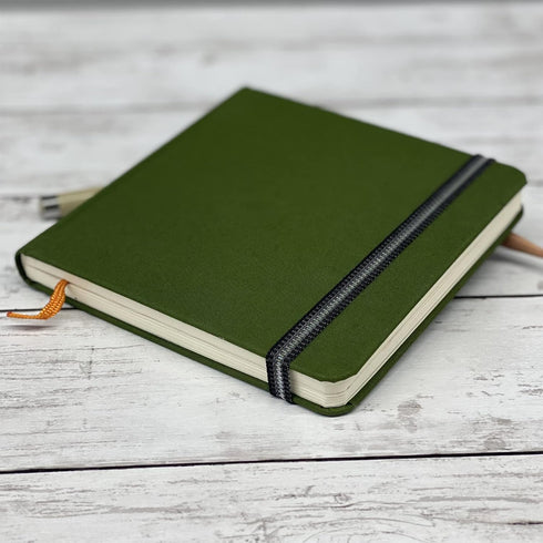 Handbook Journal Co. Travelogue Artist Canvas Cover Travel Notebook for Drawing and Sketching, Cadmium Green, Pocket Landscape 3.5 x 5.5 Inches, 1...