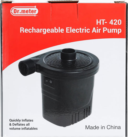 Dr.meter Air Pump for Inflatables, Rechargeable 4000mAh Battery Air Mattress Pump - Portable Quick-Fill Inflator Deflator for Outdoor Camping Infl...
