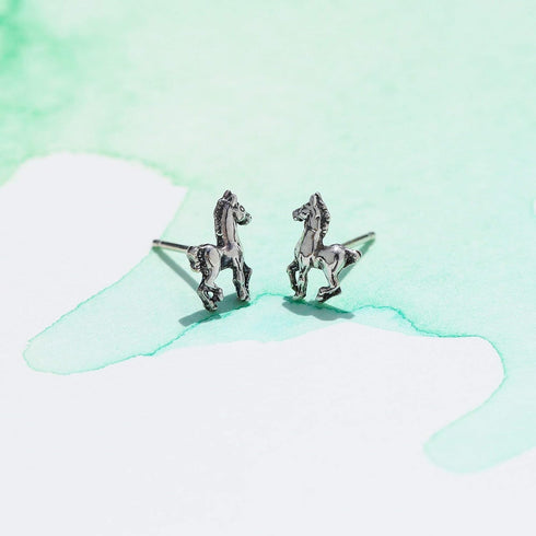 Boma Jewelry Sterling Silver Prancing Pony Horse Stud Earrings...