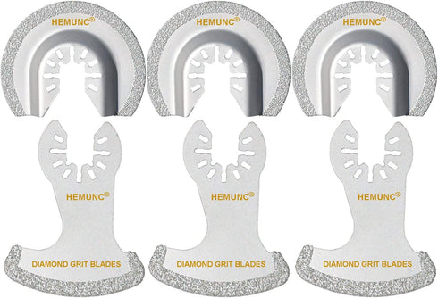 6Pcs Diamond Oscillating Tool Blades, Multi Tool Mortar Cutting Saw Blades Precise for Grout Removal and Soft Tile Cut...