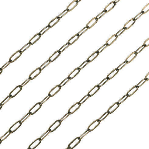 Craftdady 16.4 Feet Antique Bronze Paperclip Link Chain Brass Soldered Oval Cable Cross Chain 6x2.6mm with Spool for Jewelry Pendant Necklace Brac...