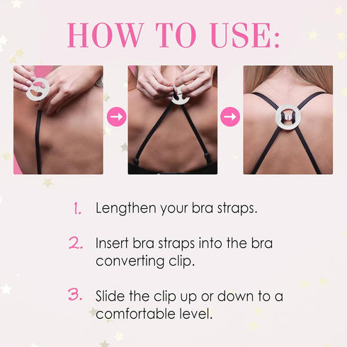 Hollywood Fashion Secrets Bra Converting Clips, Clear, Transform Your Bra Style And Lift, 2 Pack...