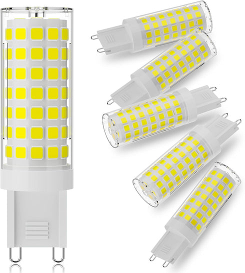 G9 LED Bulb 6W,60W Halogen Equivalent,5000K Daylight White,High Brightness 600LM, AC120V T4 G9 Bulbs with Long Lifespan for Chandeliers Home Light...