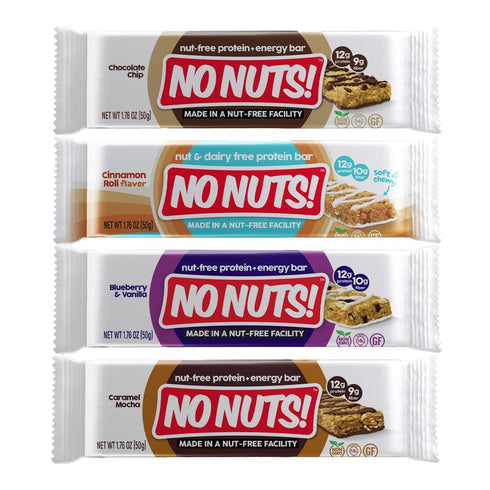 No Nuts! Variety Pack Protein Bars – 4-Flavor Sampler | 100% Nut-Free, Dairy-Free, Vegan, Organic, Kosher, Egg-Free, Non-GMO Snack & Energy Bars...