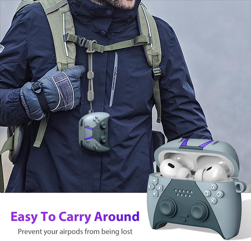 MOFREE AirPods Pro 2nd Generation Case Cover with Cleaner Kit, 3D Game Controller Design Soft Silicone Shock-Absorbing Protective Cover for Airpod...