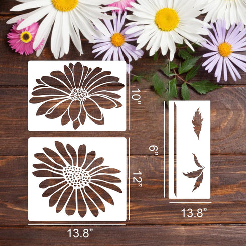 Large Daisy Stencils for Wall Fence Flower Stencils for Painting 14” Flowers Stencil for Home Garden Decor...