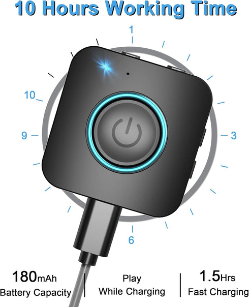 Bluetooth Transmitter Receiver, LAICOMEIN 2-in-1 V5.0 Bluetooth Adapter, Wireless Transmitter for TV PC MP3 Gym Airplane, Bluetooth Receiver for S...