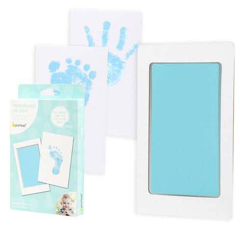 Pearhead Newborn Baby Handprint and Footprint Kit - No Mess Clean-Touch Ink Pad with Impression Cards, Baby Boy Keepsake, Perfect Keepsake for Fam...