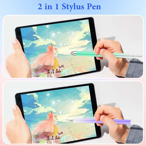 Stylus Pens for Touch Screens(2PCS), High Precision Magnetic Disc Universal Stylus Pen for iPad, 2-in-1 iPad Pen Compatible with iPhone/iPad/Andro...