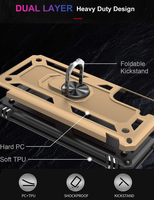 IKAZZ for Galaxy S21 Case,Military Grade Shockproof Heavy Duty Protective Phone Cover Pass 16ft Drop Test with Magnetic Kickstand Car Mount Holder...