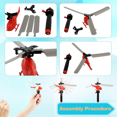 12 Pack Flying Toy Hand Helicopter Flying Planes Toys Plastic Flying Helicopter Airplane Toys for Kids Outdoor Party Favors Classroom Prizes Birth...