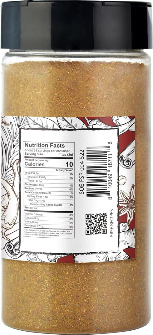 Soeos Chinese Five Spice 4 Ounce, Five Spice Powder, Five Spice Chinese Seasoning Non-GMO, Non-irradiated, No preservatives, No MSG...