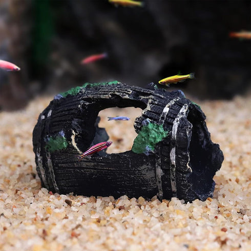 2 PCS Broken Barrel Aquarium Fish Tank Decorations?Aquarium Caves Hideout House Theme Ornaments for Fish Cave Hide?Shipwreck Hideouts Fish Tank Ac...