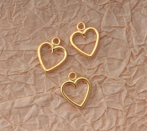 Ruwado 50 pcs Hollow Heart Charm Jewelry Making Kits for Jewelry Making 1.5 x 1.2 cm Cute Accessories for DIY Crafting Project Christmas Tree Déco...