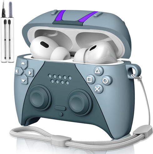 MOFREE AirPods Pro 2nd Generation Case Cover with Cleaner Kit, 3D Game Controller Design Soft Silicone Shock-Absorbing Protective Cover for Airpod...