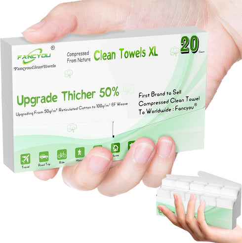 Large Compressed Towels,Ultra Soft Disposable Face Towel, Thicken Magic Mini Towel Portable Cotton Coin Tissue for Travel,Camping,Hiking,Sport, Ho...