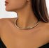 Metal Pearl Open Choker Necklace Adjustable Gold Pearl Choker Necklaces for Women Round Open Cuff Necklace Elegant Cuff Collar Necklace Statement ...