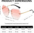 AEVOGUE Sunglasses For Women Oversized Rimless Diamond Cutting Lens Sun Glasses AE0534...