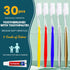 30 PCS Individually Wrapped Bulk Toothbrushes with Toothpastes, Colorful Manual Disposable Toothbrushes for Adult or Kid, Ergonomics Handle, Mediu...