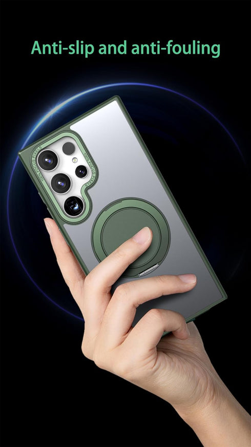 360° Rotation Magnetic Stand for Samsung Galaxy S22 Ultra/S23 Ultra Case with 2 Screen Protectors, Compatible with Magsafe, Military-Grade Drop Pr...