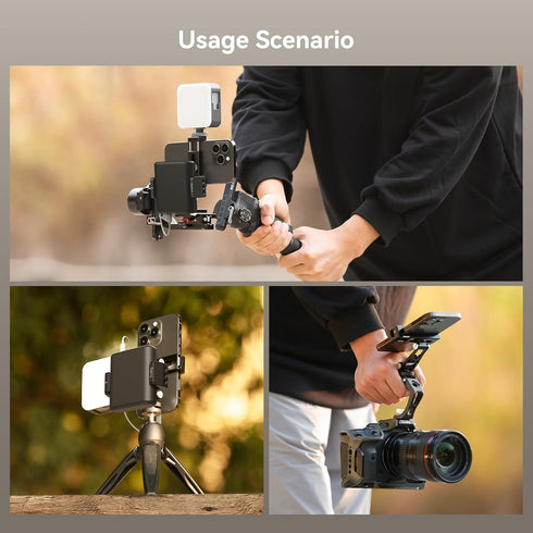 SMALLRIG Metal Phone Support with Cold Shoe Mount, Universal Cell Phone Mount Adapter Support Free Adjustment Joints,Phone Tripod Mount for iPhone...
