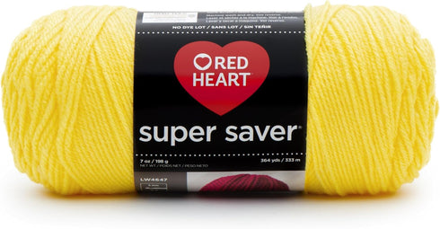 RED HEART Super Saver Yarn, Bright Yellow...