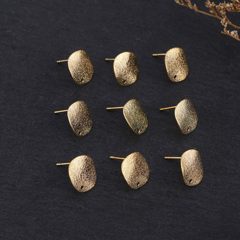 MILISTEN 20pcs Stainless Steel Earrings Posts Round Blank Peg Earrings Posts Flat Pad Ear Stud Components Earring Making Findings (Golden)...