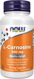 NOW Supplements, L-Carnosine (Beta-Alanyl-L-Histidine) 500 mg, Healthy Aging, 50 Veg Capsules...