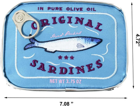 Canned Sardines Eye-catching Cute Clutch bag Makeup Case Cosmetic Bag Portable Snack Pouch bag Travel Toiletry Bags For Women Organizer Bag polyes...