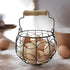 Wire Egg Basket for Gathering Fresh Eggs,Egg Baskets for Fresh Egg Farmhouse,Egg Collecting Basket,Round Metal Egg Basket With Handle,Refrigerator...