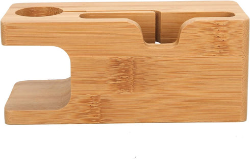 Pssopp Bamboo Charging Station Wooden Charging Station Desktop Docking Station Organizer for Cellphone Smart Watch Tablet Charging Cables...