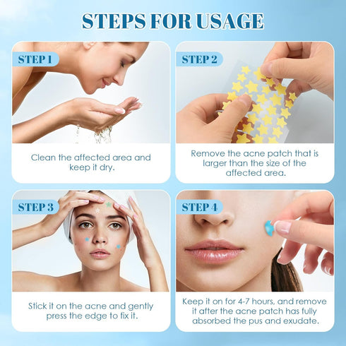 PITHER Pimple Patches for Face, Acne Patches Cute Star Zit Patches Covers for Skin Care, Hydrocolloid Spot Stickers Contain Centella Asiatica, Tea...