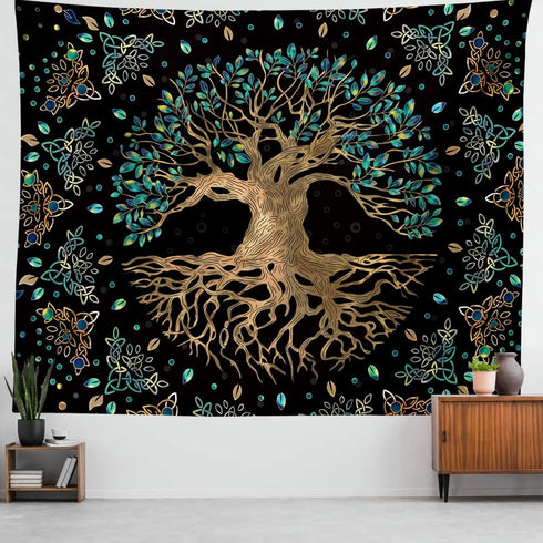 XGXL Life Tree Tapestry - Bohemian Hippie Wishing Tree Tapestries Psychedelic Wall Carpet Mystic Aesthetic Wall Tapestry for Living Room Bedroom...