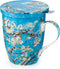 McIntosh Mugs Van Gogh Almond Blossom Fine Bone China (15 oz) Tea Mug with Lid and Infuser in Matching Gift Box...