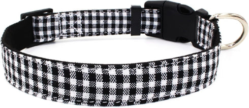Cute Flower Dog Collars, Cotton Designer Dogs Collar for Girl Female Cats Puppy Small Medium Large Dogs (XS, Plaid Black)...