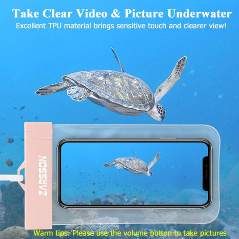 IPX8 Waterproof Phone Pouch/Case, 2 Pack Universal TPU Cell Phone Dry Bag Underwater Protector with Detachable Lanyard for iPhone 14 13 12 Pro Max...
