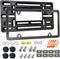 Aootf Front License Plate Mounting Kit- License Plate Bracket & Black Aluminum Car Tag Holder Cover Fit No Drilling Hole Front Bumper, Universal A...
