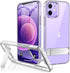 JETech Case for iPhone 12 Mini 5.4-Inch with Stand, Support Wireless Charging, Slim Shockproof Bumper Phone Cover, 3-Way Metal Kickstand (Clear)...