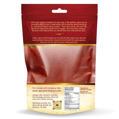 Spicy World Annatto Powder 7 Oz Bag - Premium Ground Annatto Seed and Achiote Powder for Vibrant Dishes - Latin American Flavors...
