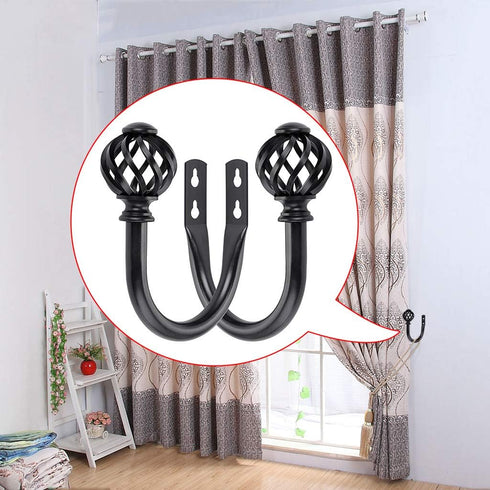 Sumnacon Set of 2 Metal Curtain Holdbacks - Wall Mounted Drapery Tiebacks with Screws, Decorative Window Treatment Holdbacks for Bedroom, Livingro...