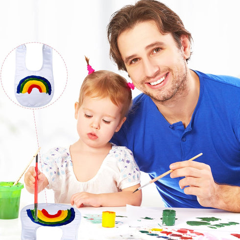 Geyoga 20 Pieces Sublimation Blanks White Bibs for Baby Decorating Washable Reusable Fabric Bibs...