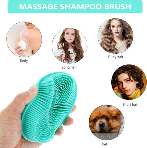 Baby Silicone Body Bath Brush Cradle Cap Brush Soft Hair Massage Brush Hair Scalp Massager for Newborns Toddlers Kids Shower...