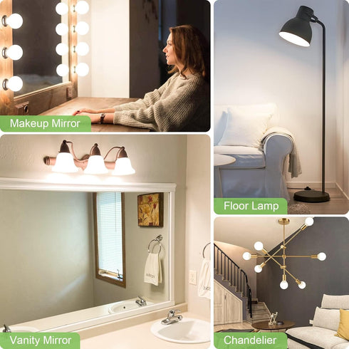 4 Pack G25 LED Globe Light Bulbs for Bathroom 4000K Daylight, E26 Base Vanity Light Bulbs 60W Incandescent Equivalent, 5W Round Light Bulbs, 500LM...
