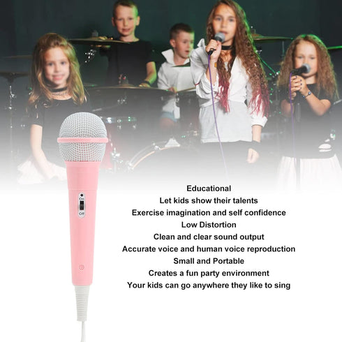 Zyyini Kids Wired Microphone, Wired Dynamic Microphone 3.5mm Jack Lightweight No Battery for Kids Singing Mechine Home Wired Microphone,Christams ...