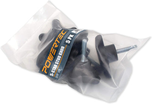 POWERTEC QNB3006 5-Star Stud Knob, 1/4"-20, 5PK...