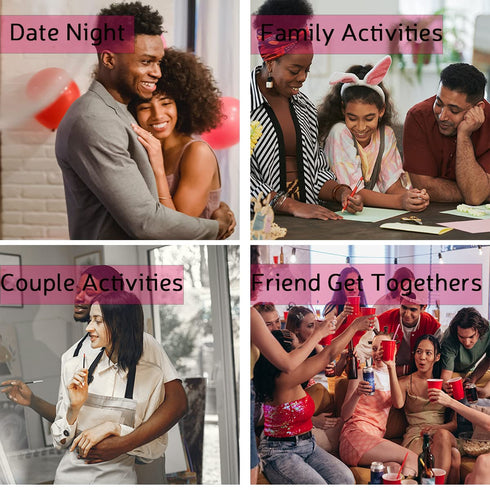 2 Pack Paint and Sip Canvas Painting Kit Pre Drawn Canvas for Painting for adults Stretched Canvas Couples Games Date Night Anniversary Gifts Pain...
